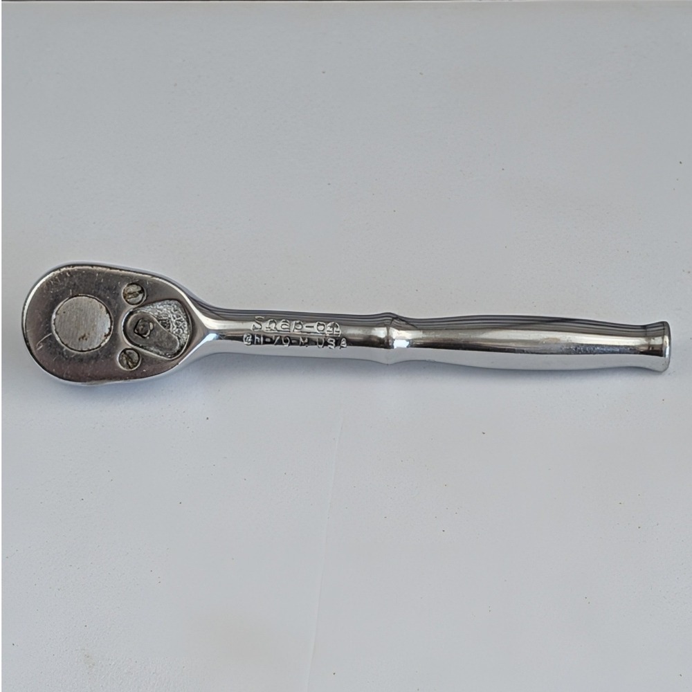 Vintage Snap-on GM-70-M 1/4 Drive Ratchet Vintage USA Chrome Teardrop Hand Tool